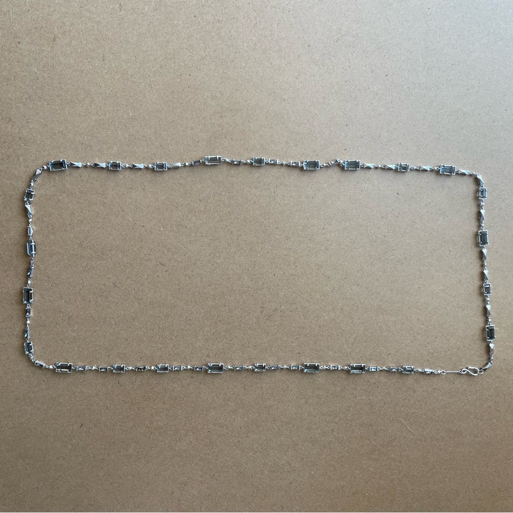 Kendra Scott Giri Long Silver and Crystal Necklace